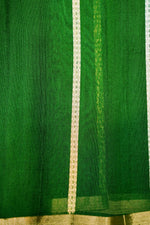 Handwoven Parrot Green Banarasi Organza Saree