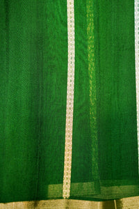 Handwoven Parrot Green Banarasi Organza Saree
