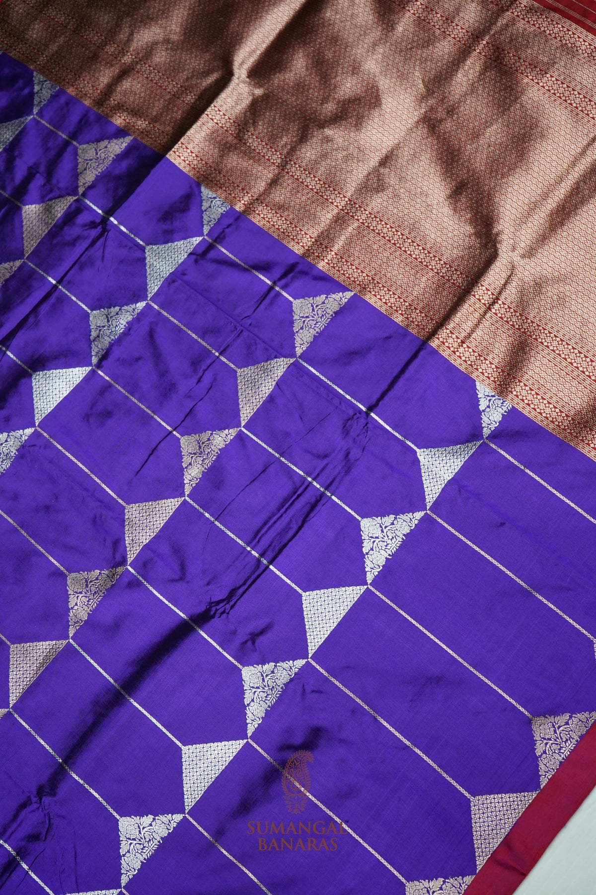 Handwoven Purple Banarasi Katan Silk Saree