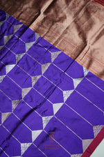 Handwoven Purple Banarasi Katan Silk Saree
