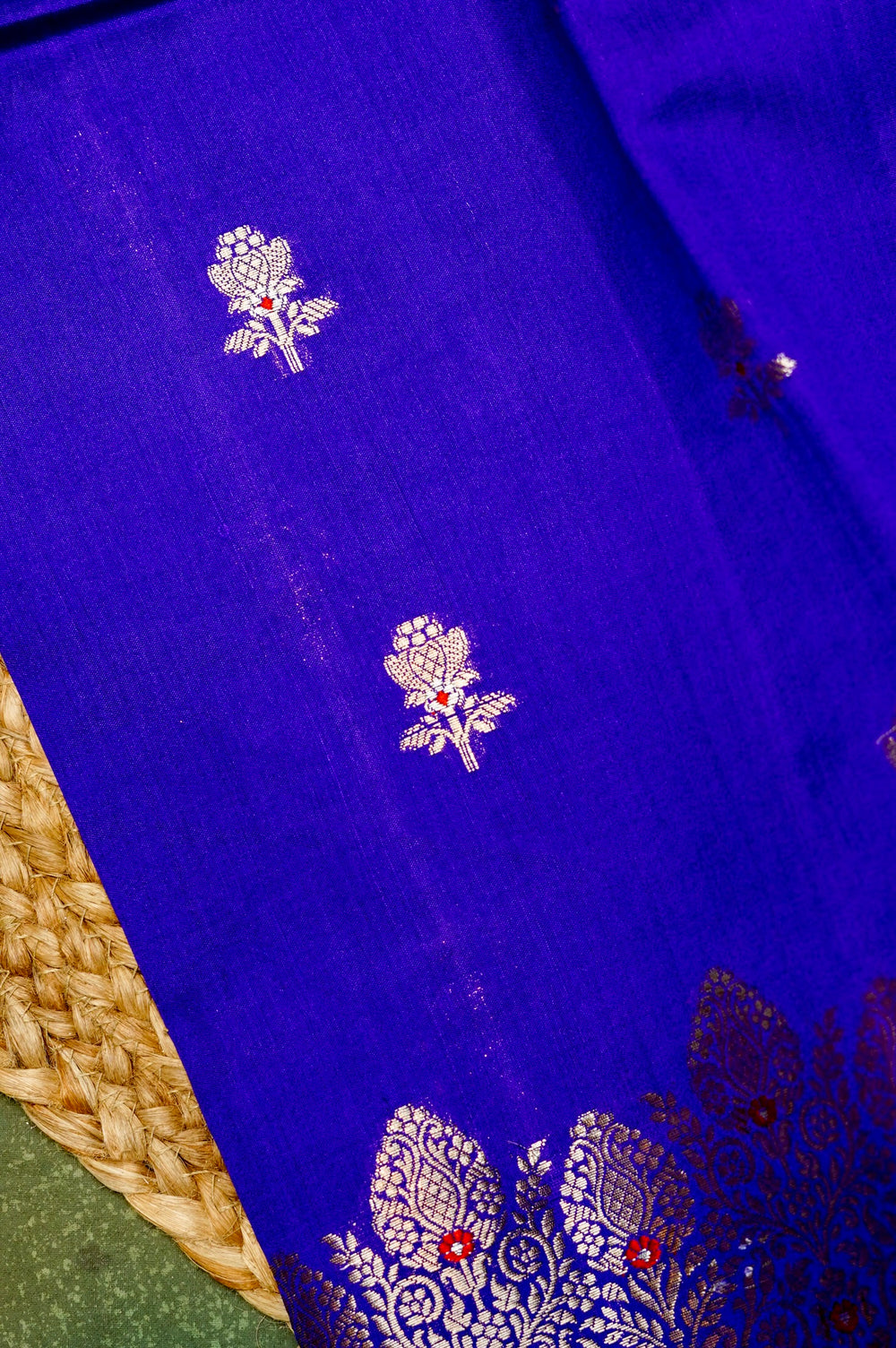 Handwoven Purple Banarasi Katan Soft Silk Saree