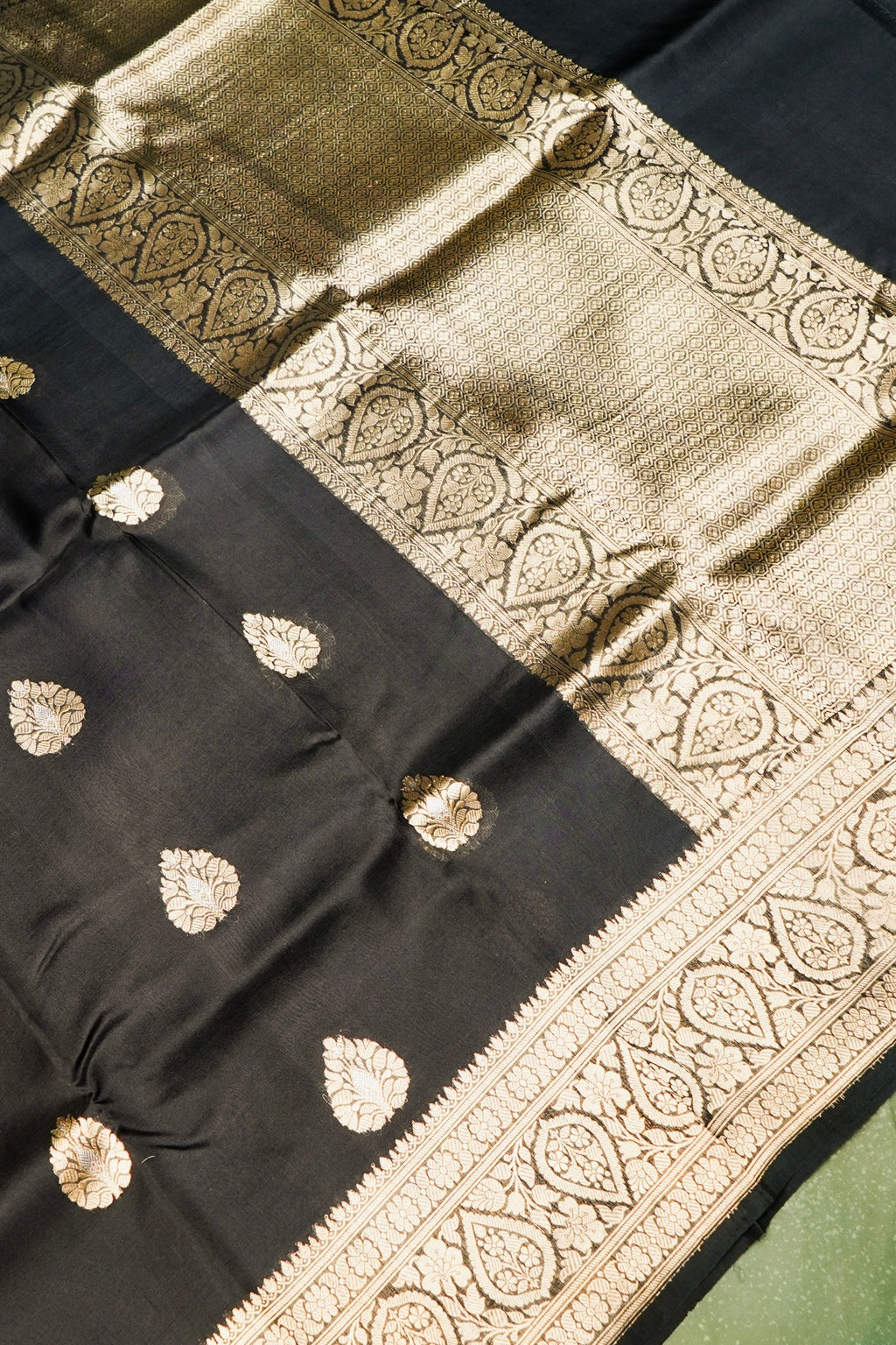 Handwoven Black Banarasi Organza Saree