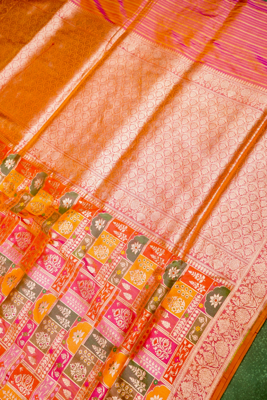 Handwoven Rangkat Banarasi Katan Silk Saree