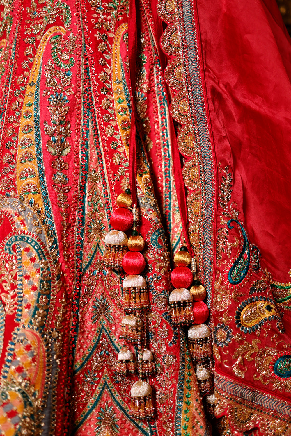 Designer Pink Raw Silk Bridal Lehenga