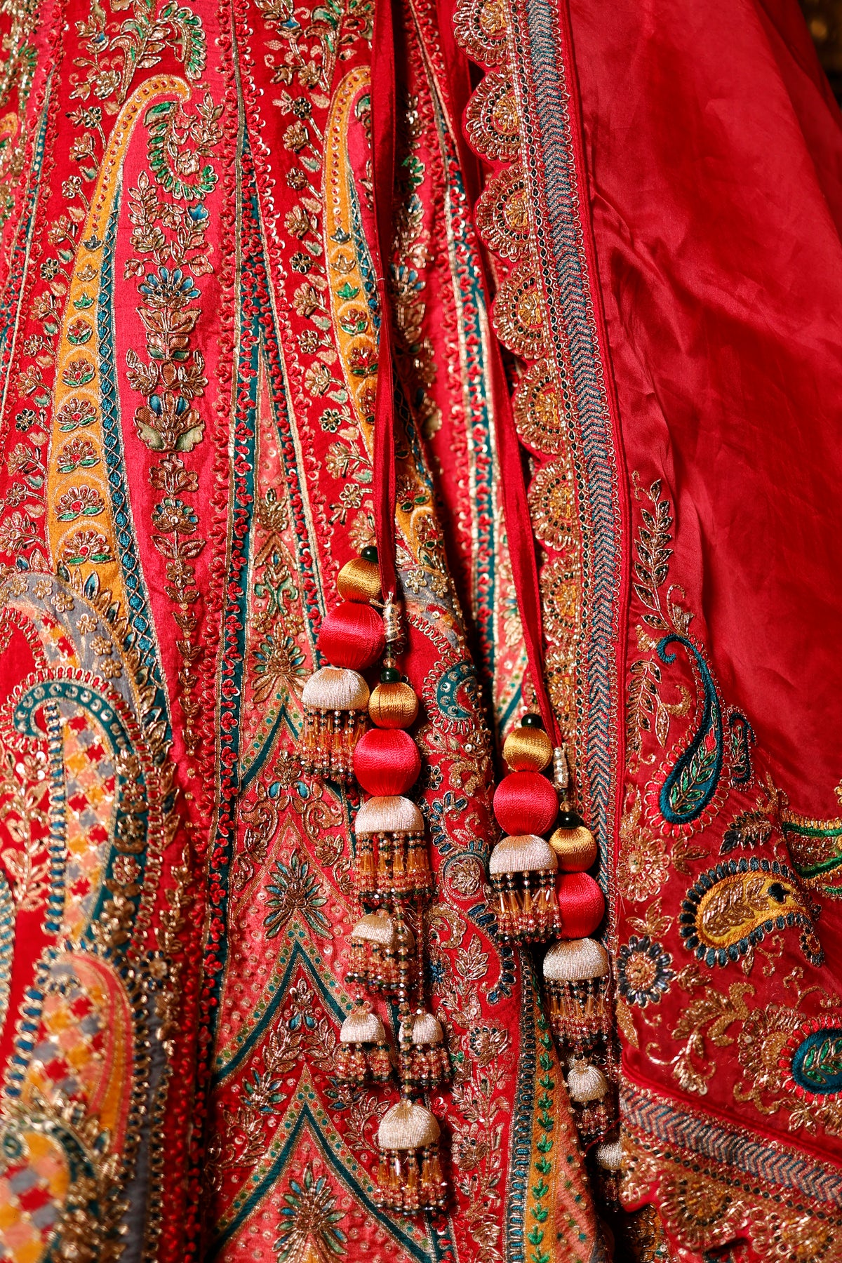 Designer Pink Raw Silk Bridal Lehenga