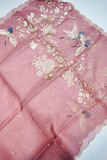 Designer Onion pink Organza Silk Suit