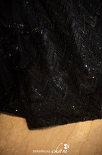 Designer Black Net Fish Cut Lehenga