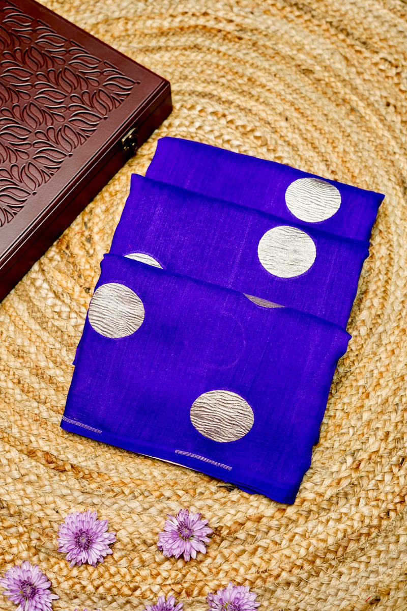 Handwoven Purple Banarasi Moonga Silk Saree