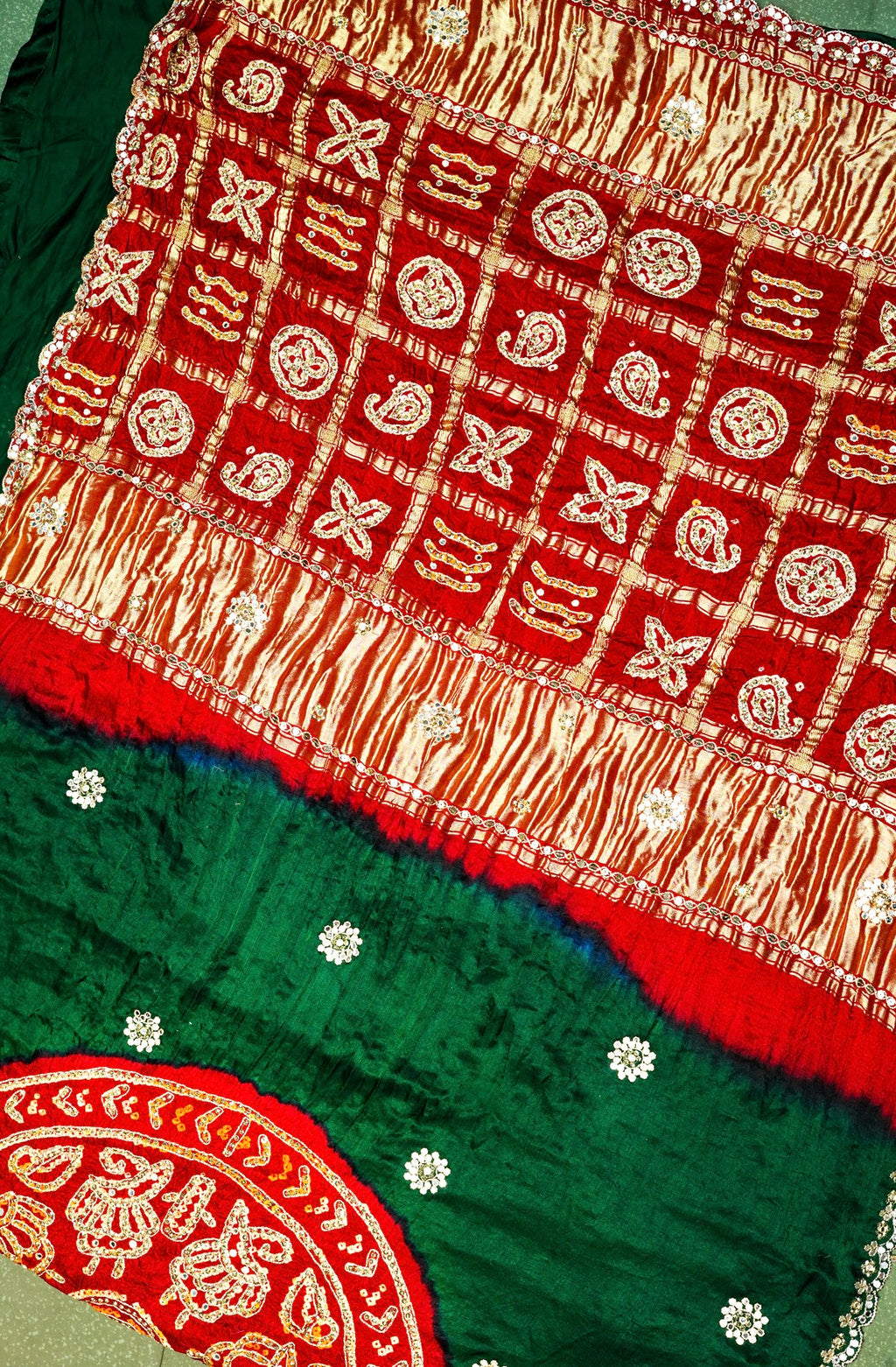 Handwoven Bottle Green Banarasi Gajji Silk Saree