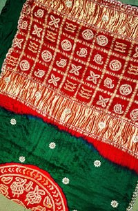 Handwoven Bottle Green Banarasi Gajji Silk Saree