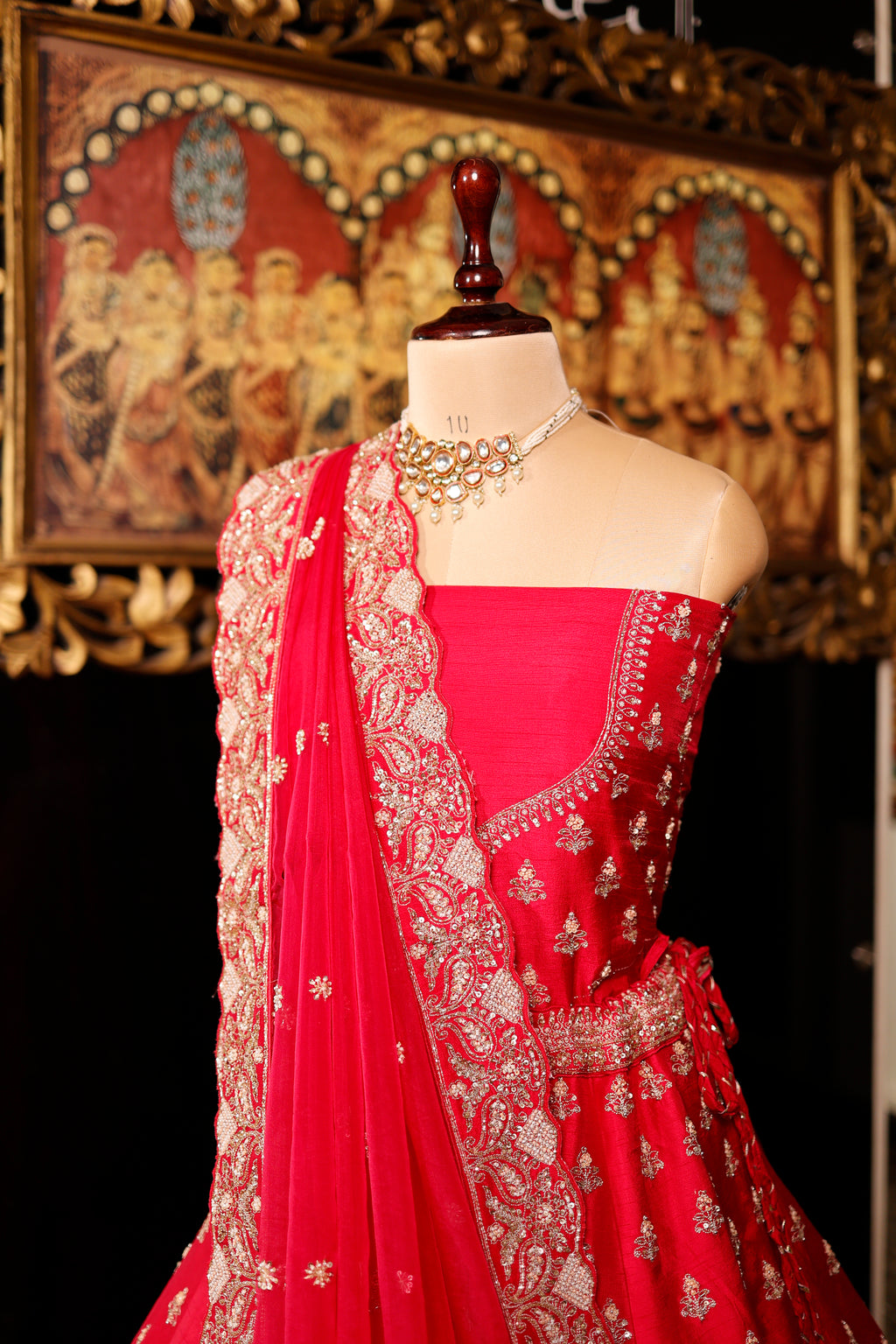 Designer Pink Raw Silk Bridal Lehenga