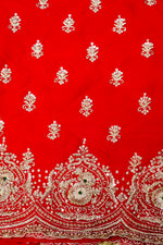 Designer Blood Red Kora Silk Suit