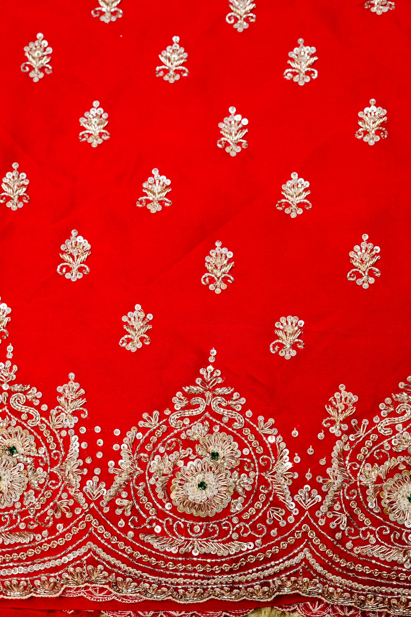 Designer Blood Red Kora Silk Suit