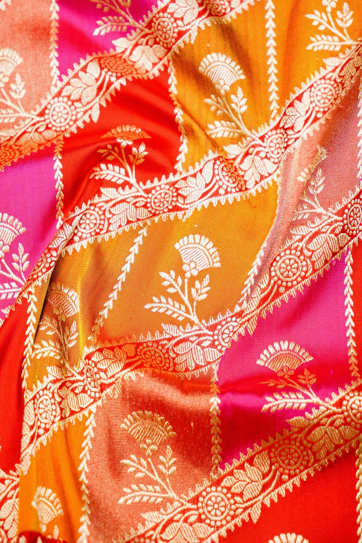 Handwoven Rangkat Kadhwa Banarasi Katan Silk Saree