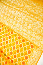 Handwoven Yellow Banarasi Khaddi Georgette Saree