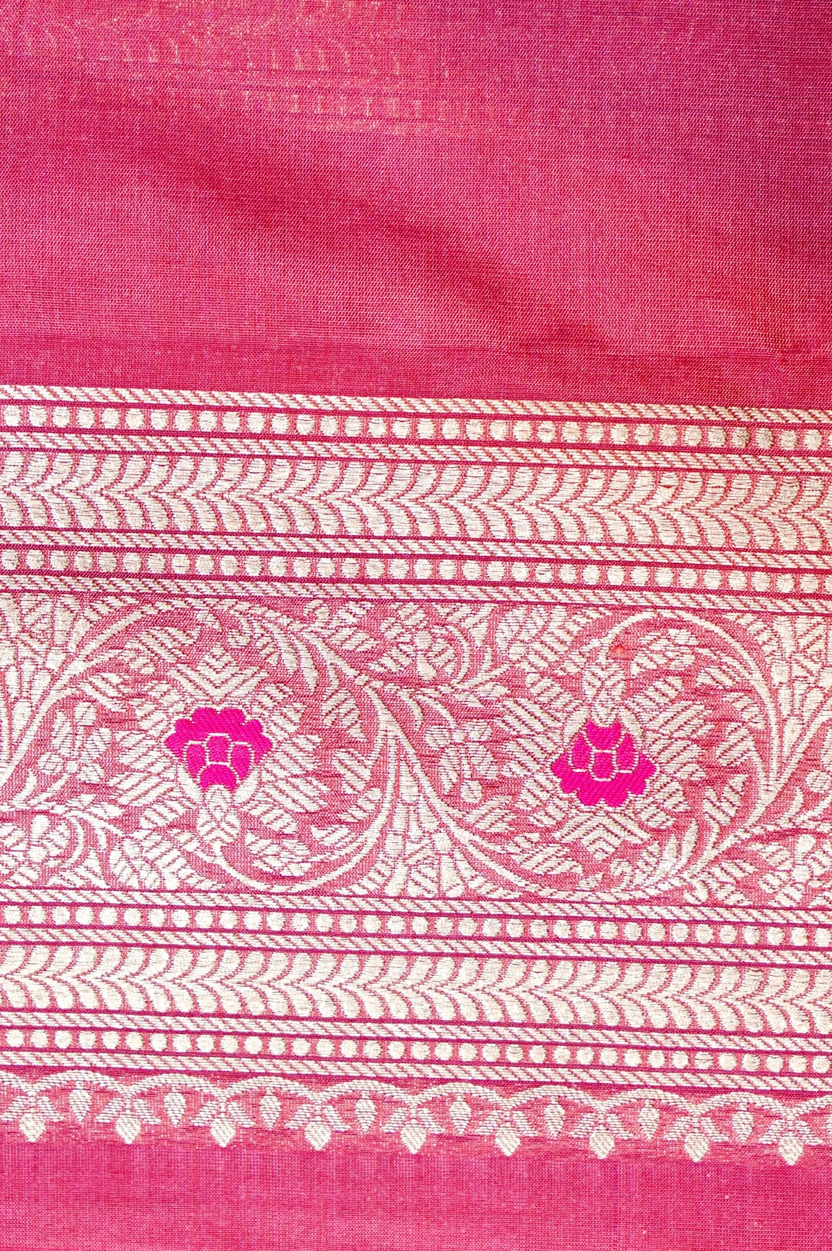 Handwoven Pink Meenakari Kadhwa Banarasi Katan Silk Saree