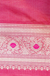 Handwoven Pink Meenakari Kadhwa Banarasi Katan Silk Saree