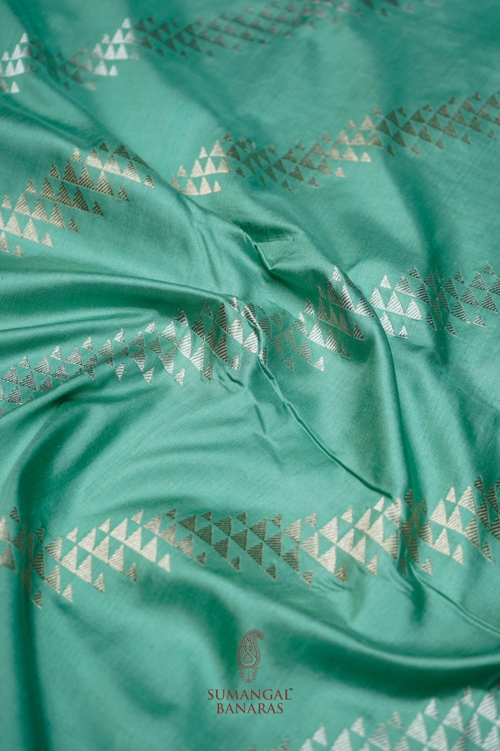 Handwoven Sea Green Banarasi Katan Soft Silk Saree