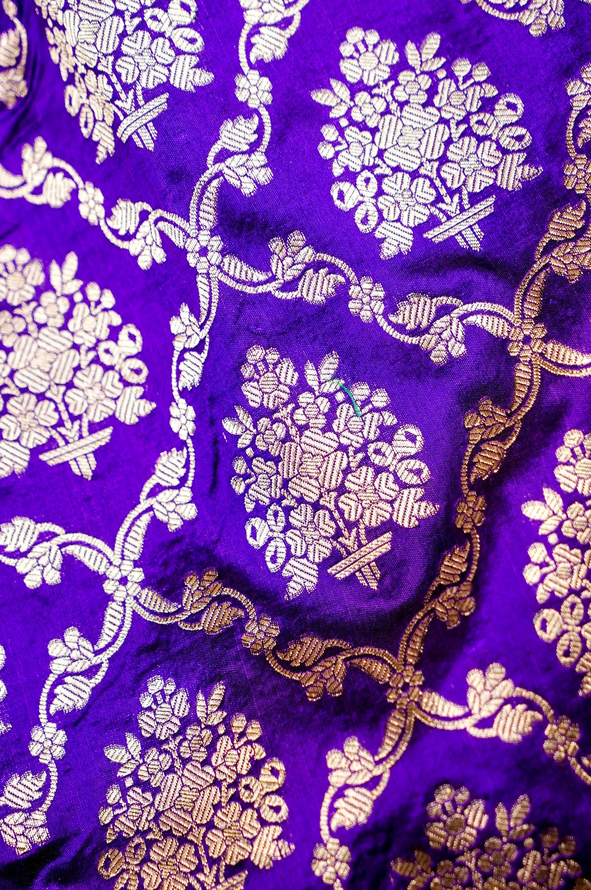 Handwoven Purple Kadhwa Banarasi Katan Silk Saree