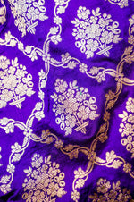 Handwoven Purple Kadhwa Banarasi Katan Silk Saree