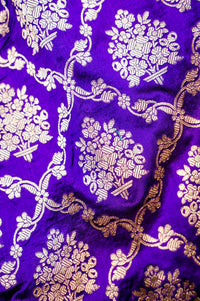 Handwoven Purple Kadhwa Banarasi Katan Silk Saree