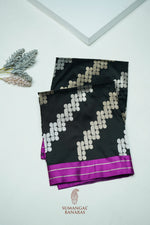 Handwoven Black Banarasi Katan Silk Saree