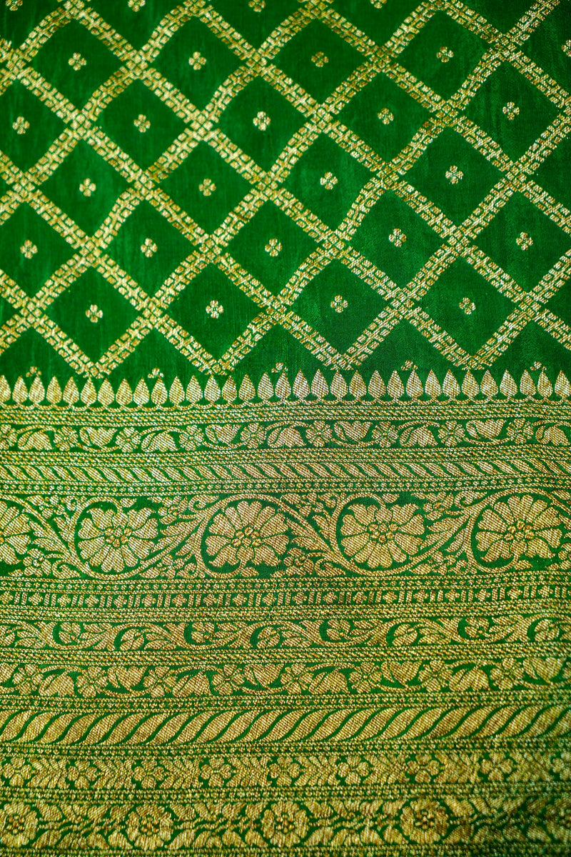 Handwoven Yellow Banarasi Georgette Silk Saree