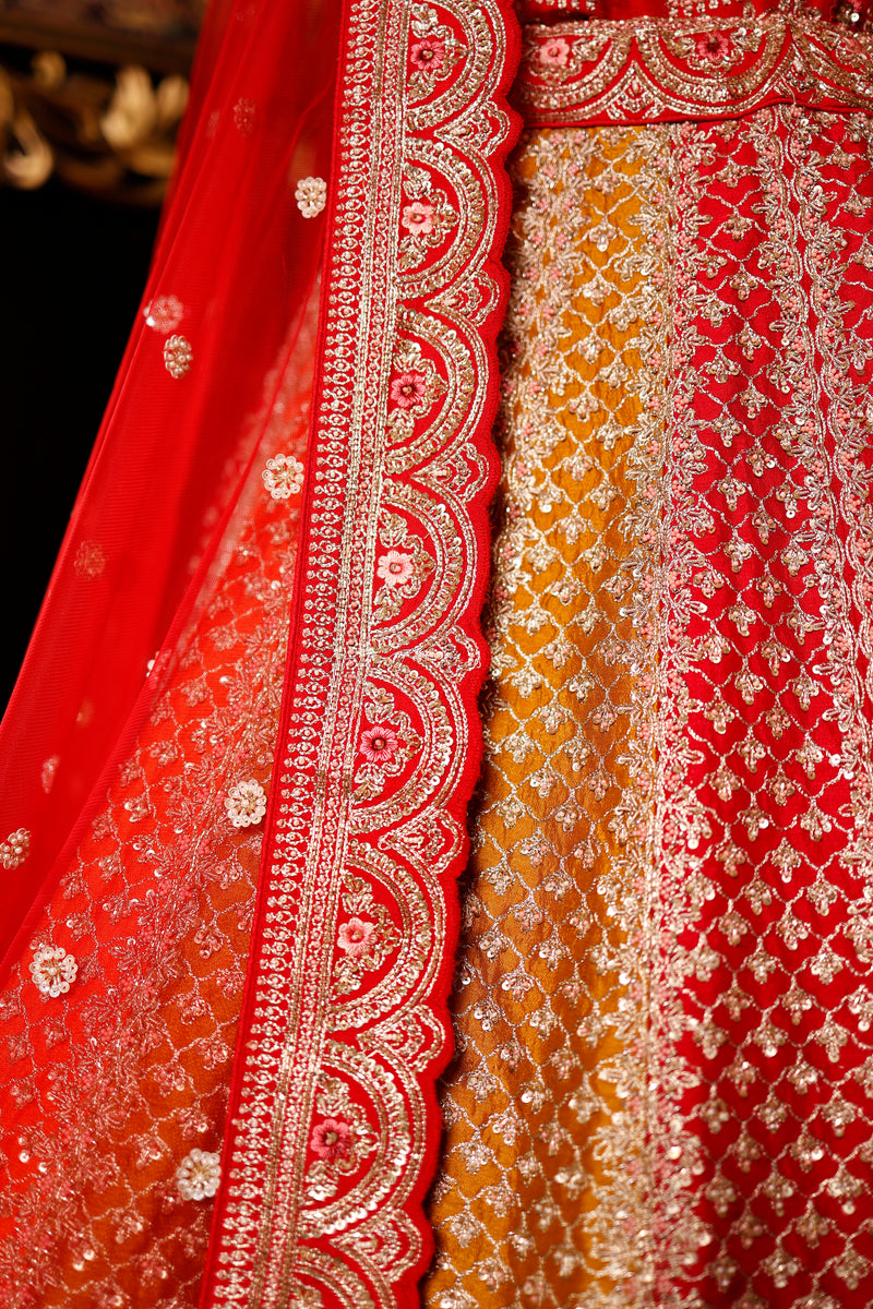 Designer Rangkat Raw Silk Bridal Lehenga