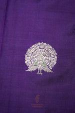 Handwoven Purple Motif Banarasi Katan Silk Saree