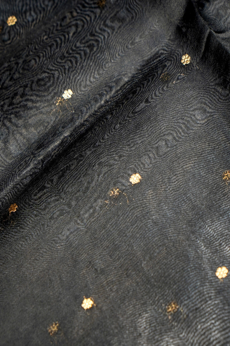 Designer Black Raw Silk Suit