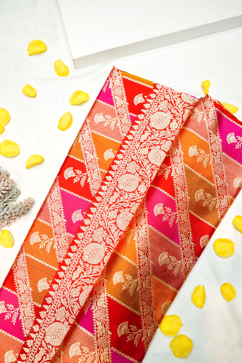 Handwoven Rangkat Kadhwa Banarasi Katan Silk Saree