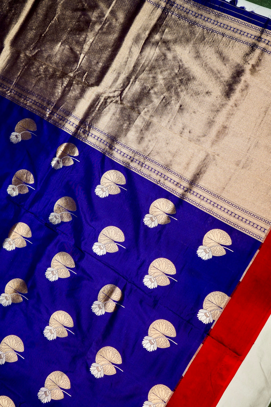 Handwoven Royal Blue Banarasi Katan Silk Saree