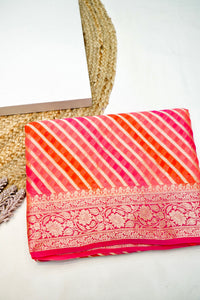 Handwoven Rangkat Banarasi Khaddi Georgette Saree