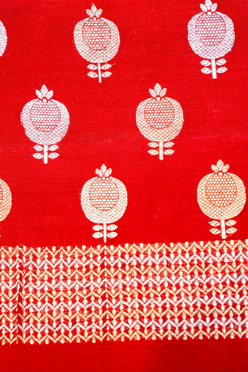 Designer Red Moonga Silk Suit