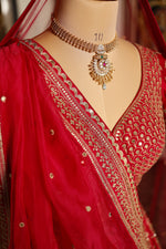 Designer Rani Pink Raw Silk Bridal Lehenga