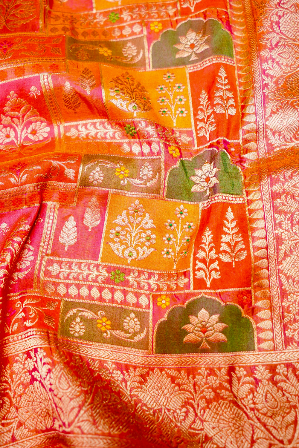 Handwoven Rangkat Banarasi Katan Silk Saree