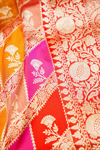 Handwoven Rangkat Kadhwa Banarasi Katan Silk Saree