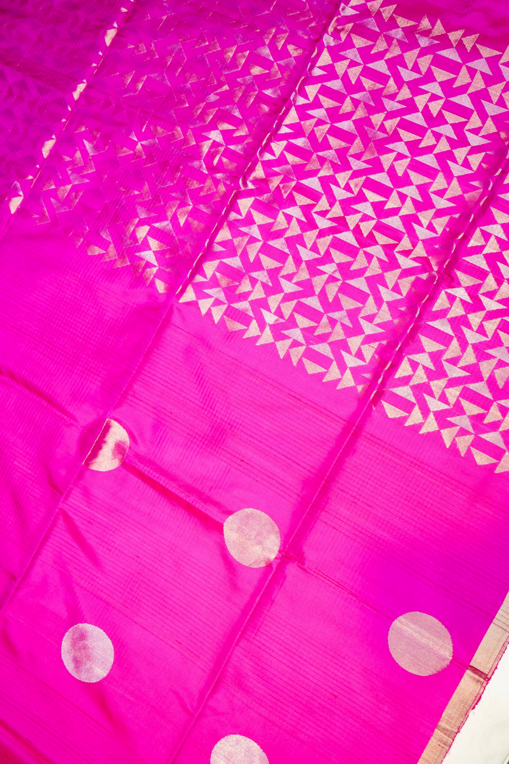 Handwoven Rani Pink Banarasi Soft Silk Saree