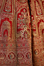 Designer Red Raw Silk Bridal Lehenga