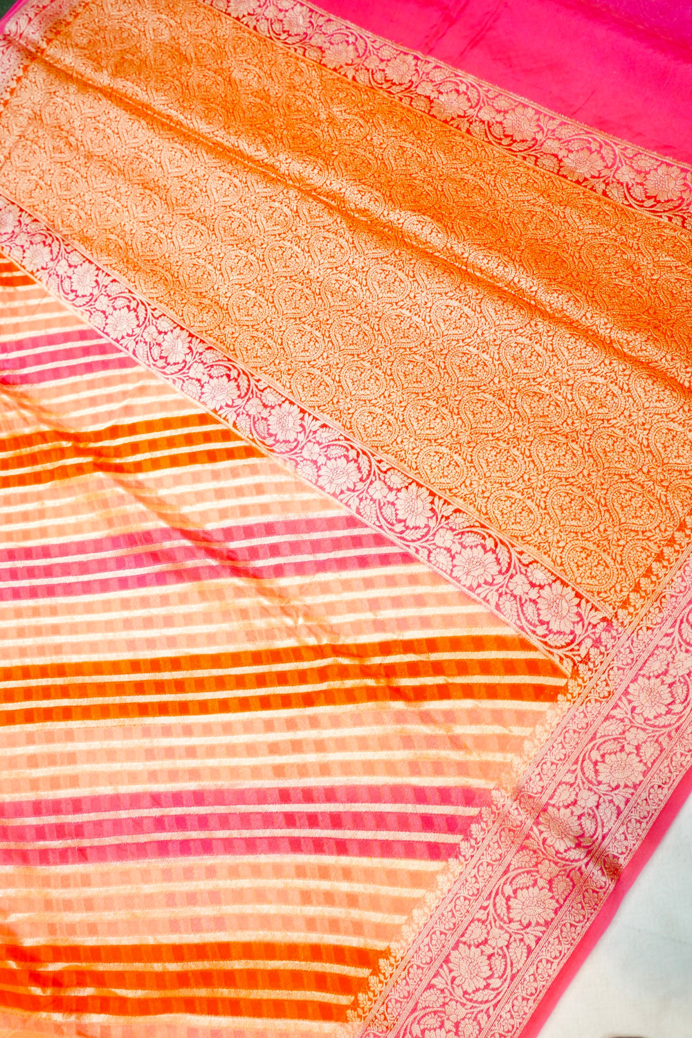 Handwoven Rangkat Banarasi Khaddi Georgette Saree