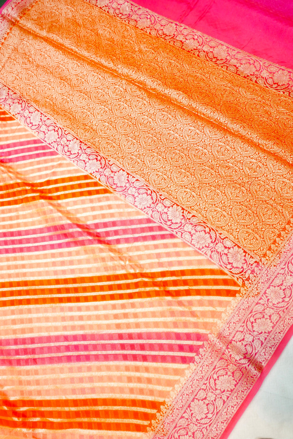 Handwoven Rangkat Banarasi Khaddi Georgette Saree