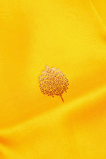 Handwoven Lemon Yellow Banarasi Kora Silk Saree