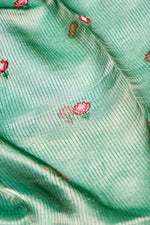 Designer Sea Green Tissue Silk  Suit