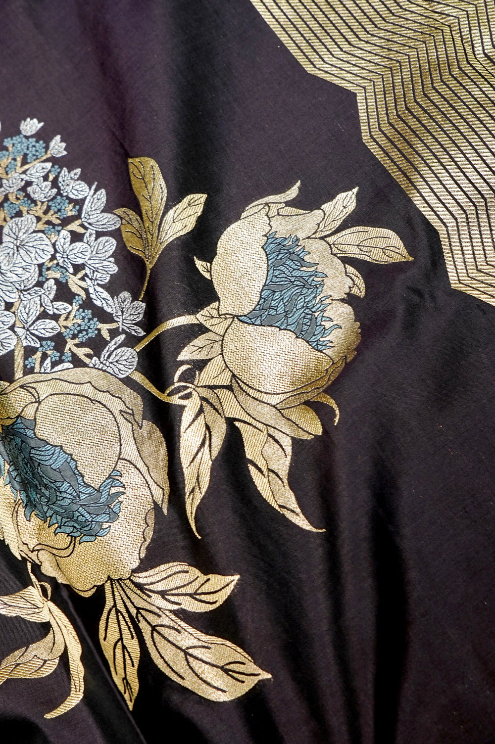 Handwoven Black Brown Kadhwa Banarasi Katan Silk Saree