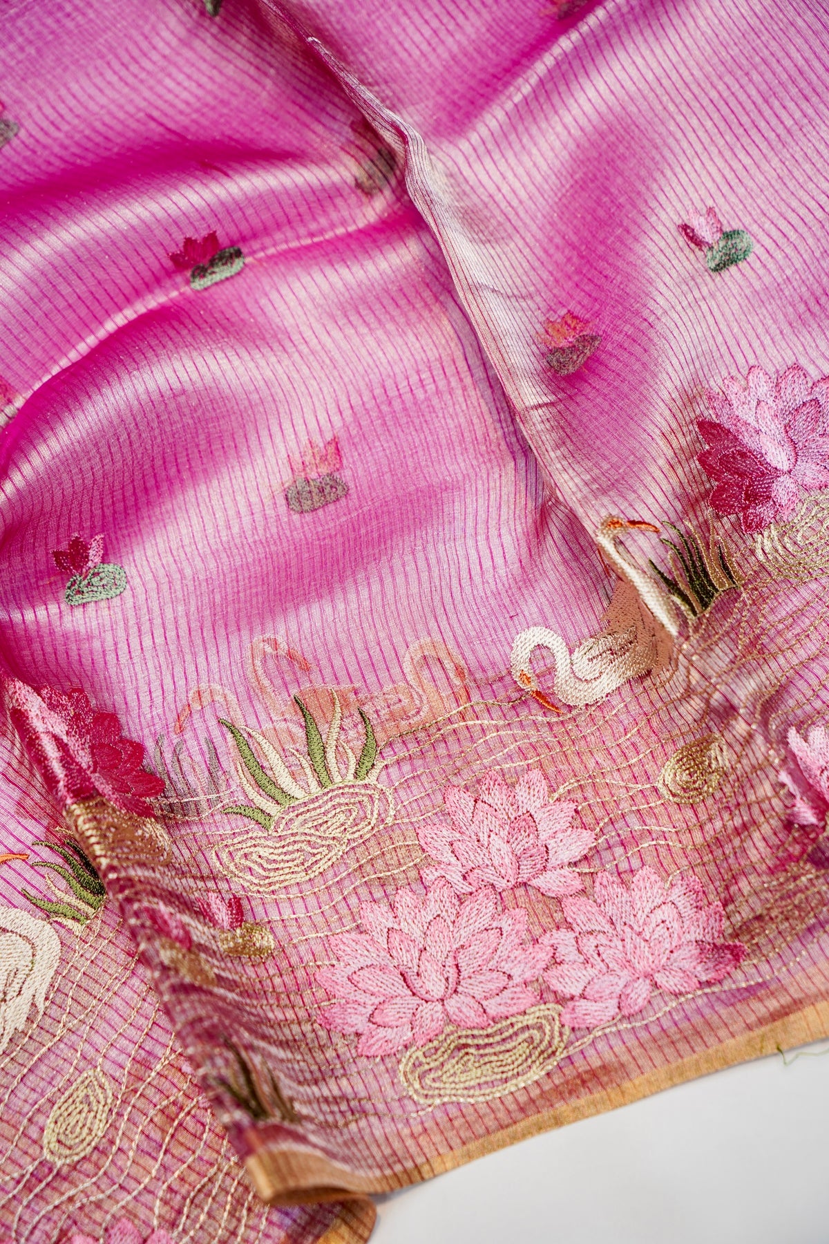 Designer Lavender Pink Tissue Silk  Suit