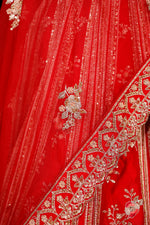 Designer Red Raw Silk Bridal Lehenga