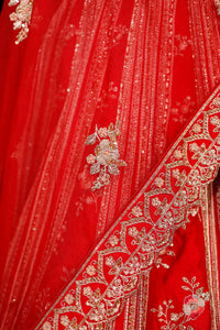 Designer Red Raw Silk Bridal Lehenga