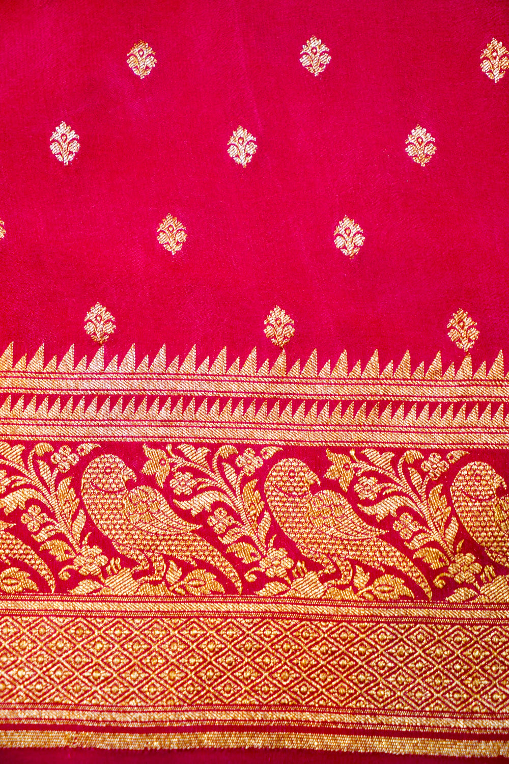 Handwoven Pink Banarasi Crepe Khaddi Silk Saree