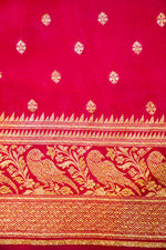 Handwoven Pink Banarasi Crepe Khaddi Silk Saree