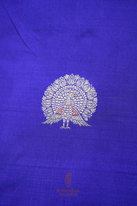 Handwoven Purple Motif Banarasi Katan Silk Saree